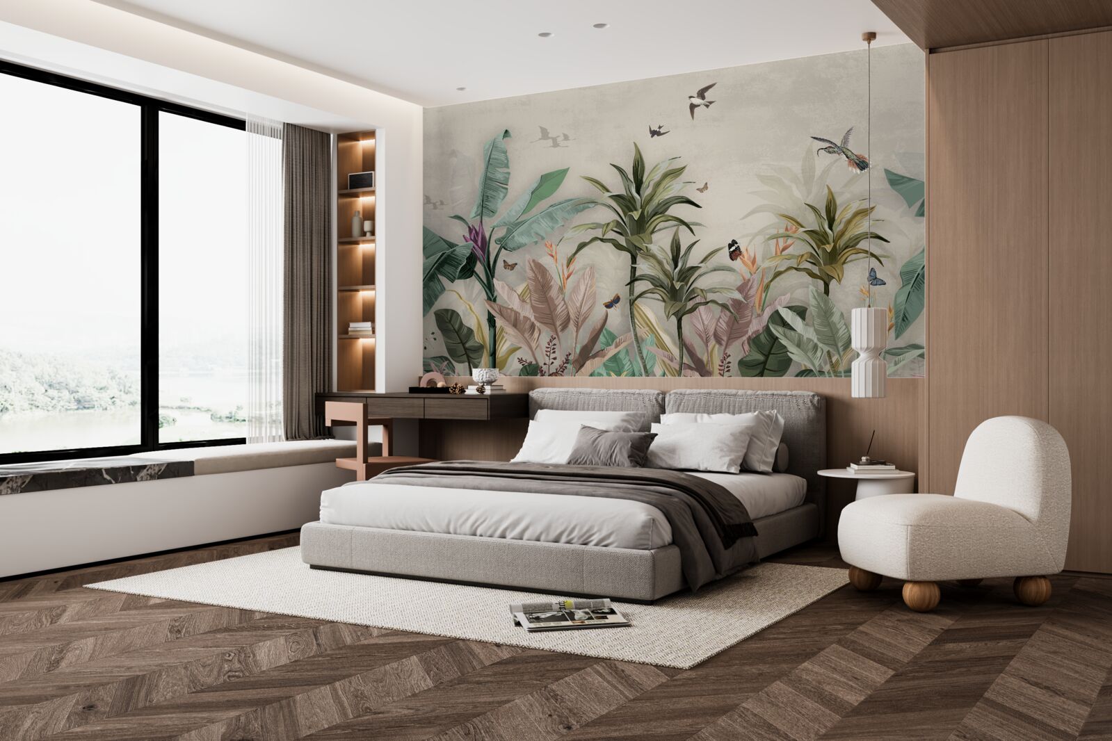 Fototapet tropicele sunt un loc în care păsările își găsesc plăcerea