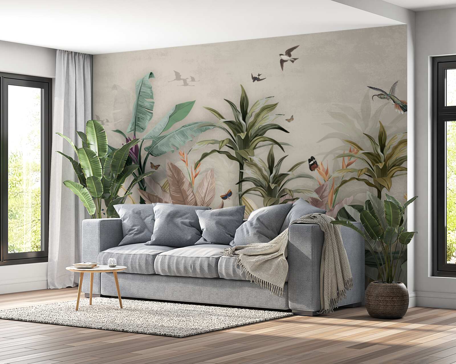 Fototapet tropicele sunt un loc în care păsările își găsesc plăcerea