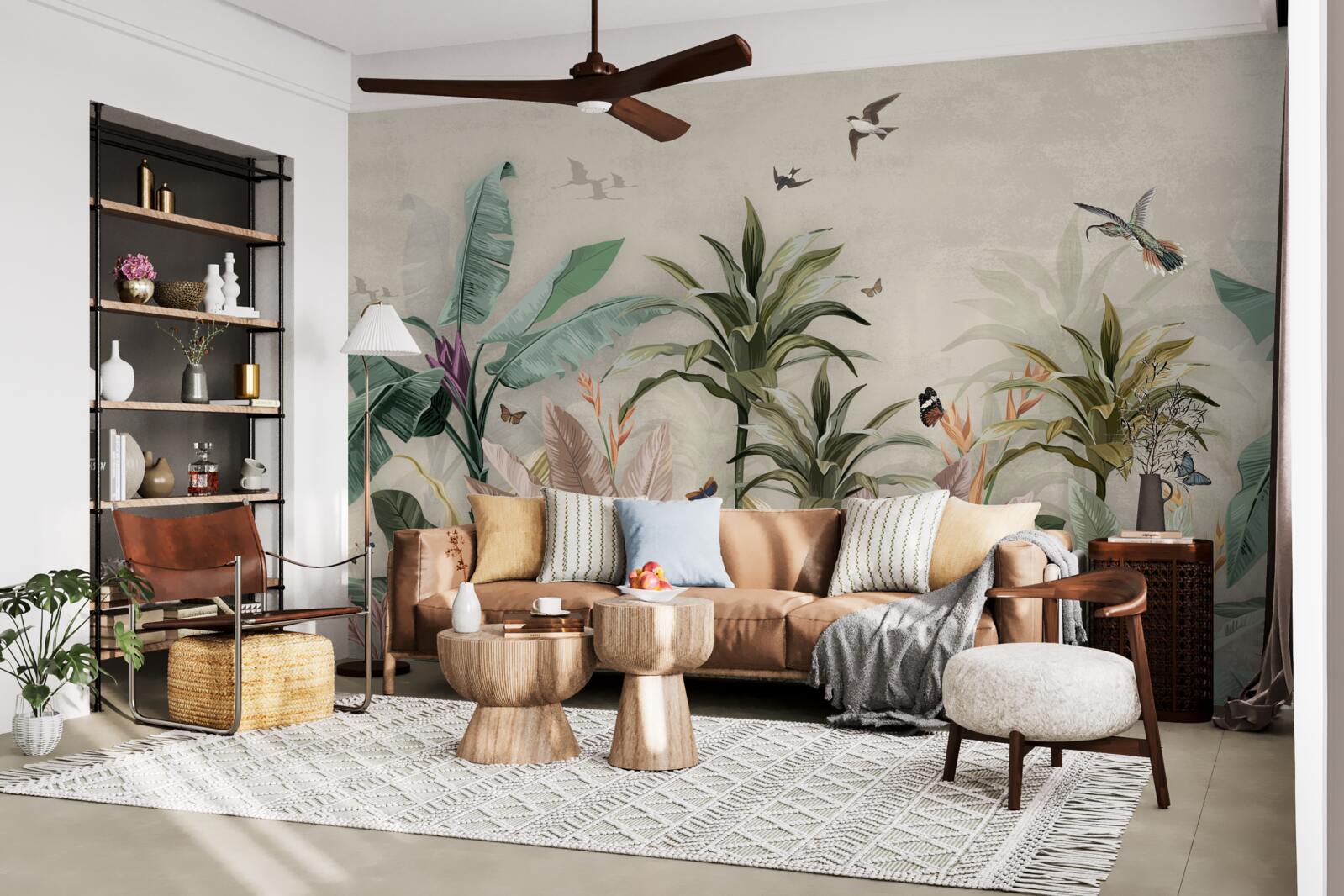 Fototapet tropicele sunt un loc în care păsările își găsesc plăcerea