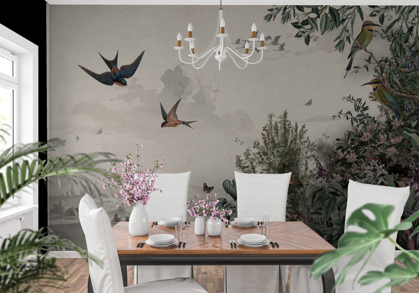 Fototapet Când plouă, păsările caută adăpost