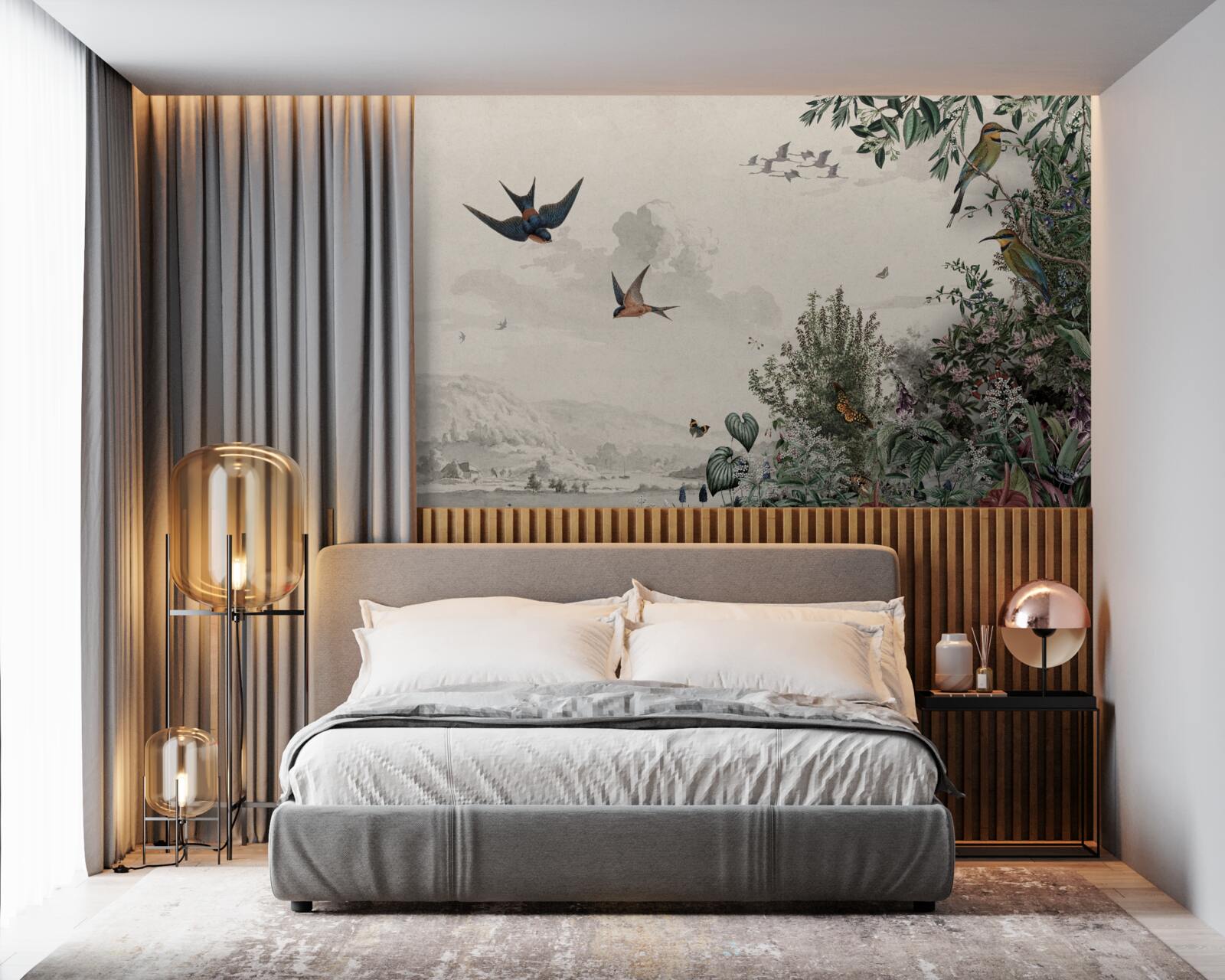 Fototapet Când plouă, păsările caută adăpost