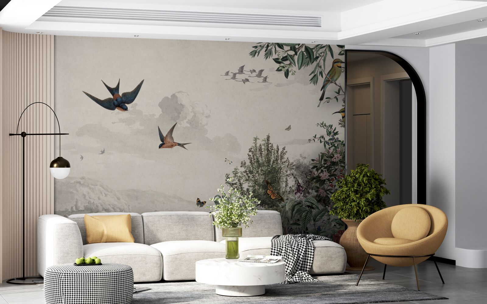 Fototapet Când plouă, păsările caută adăpost