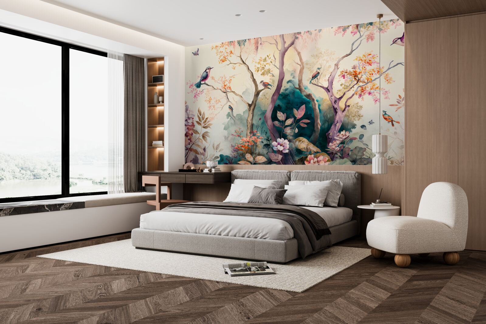 Fototapet păsările întâmpină toamna