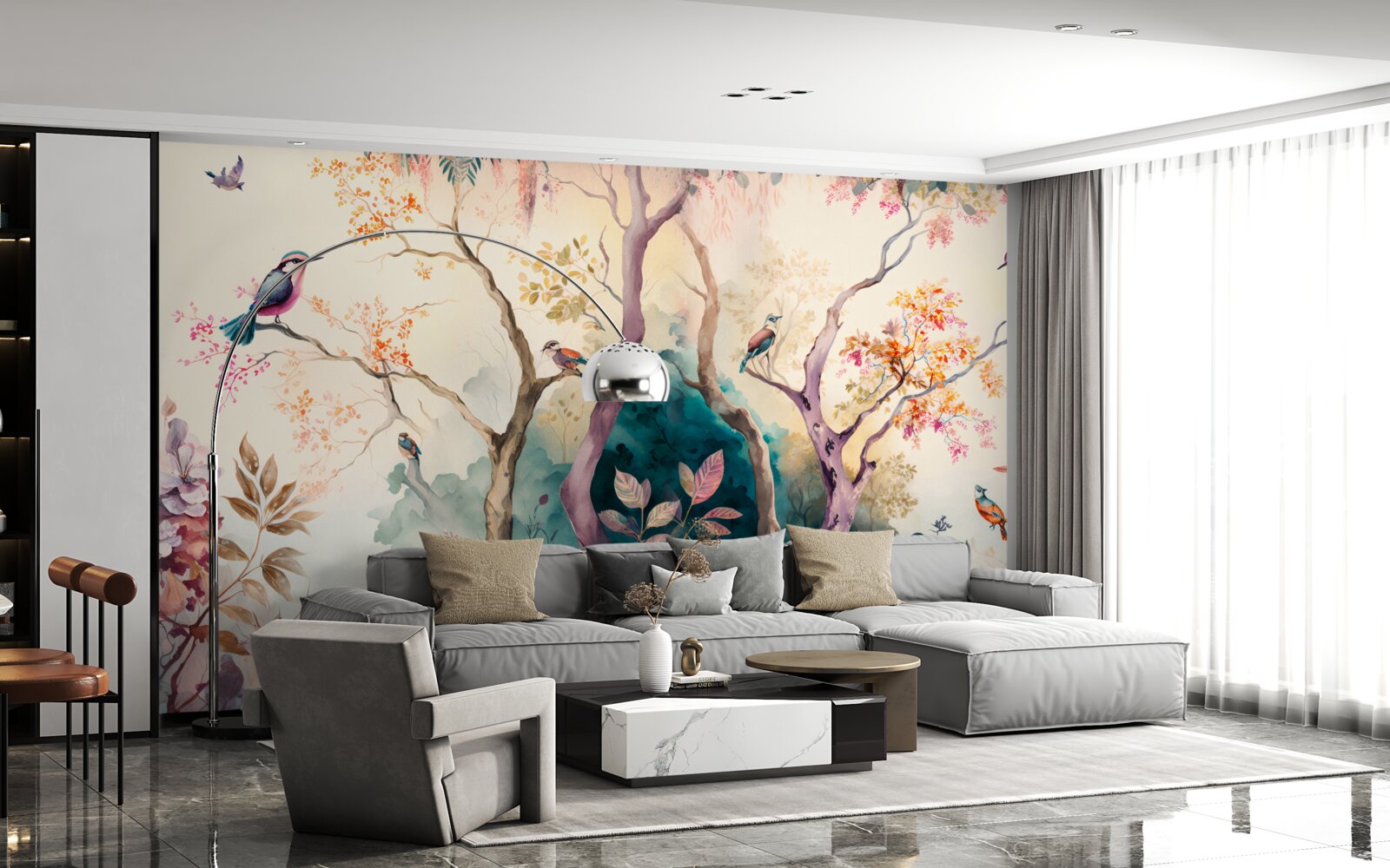 Fototapet păsările întâmpină toamna