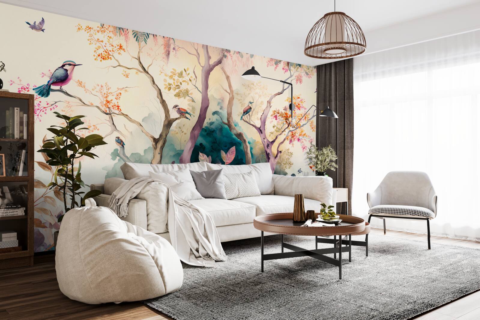 Fototapet păsările întâmpină toamna