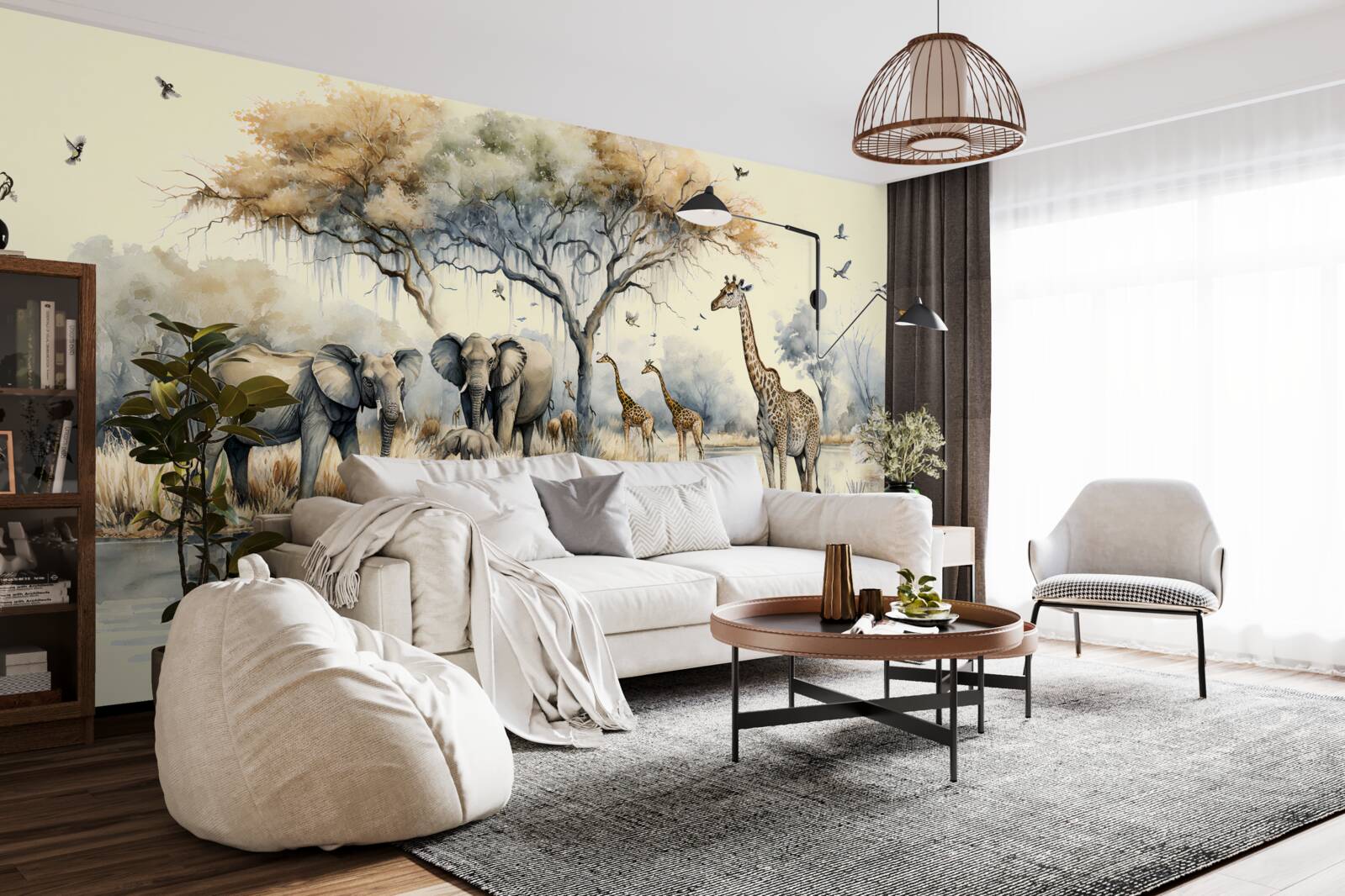 Fototapet animale africane lângă iaz