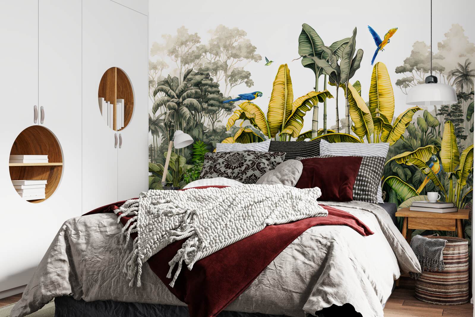 Fototapet ramuri mari ale unei ferigi aurii într-o pădure tropicală