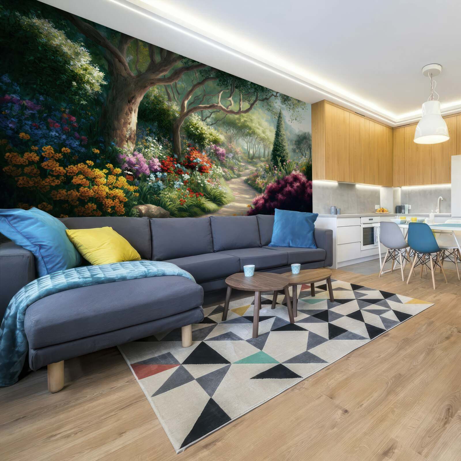 Fototapet cale mistică printr-o pădure magică