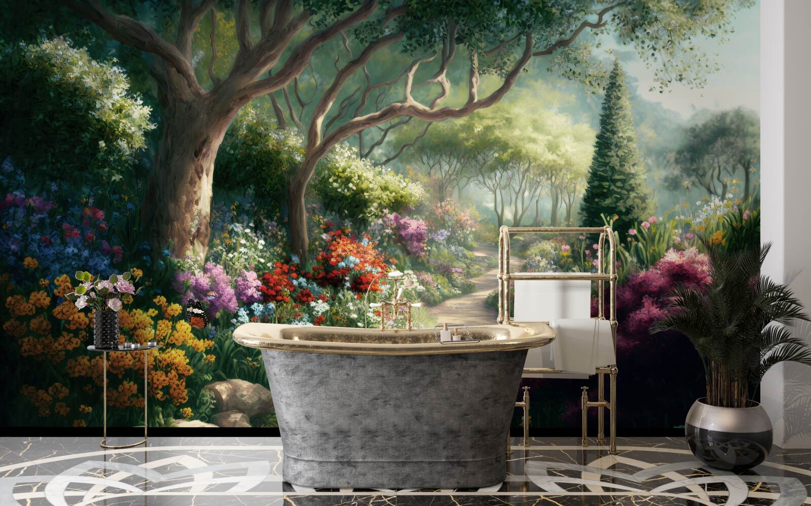 Fototapet cale mistică printr-o pădure magică