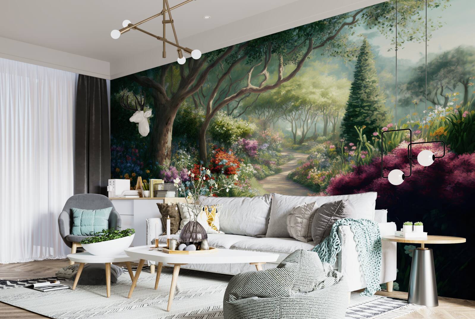 Fototapet cale mistică printr-o pădure magică