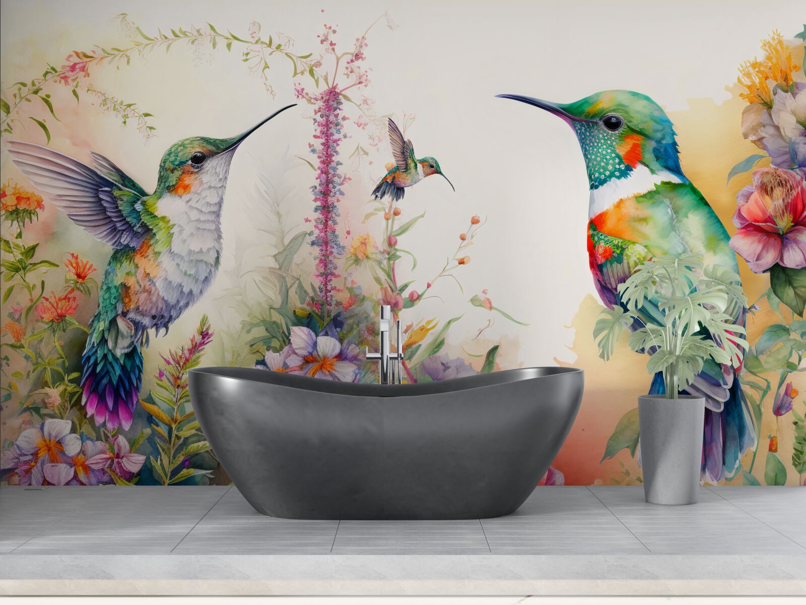 Fototapet păsările colibri comunică prin culori