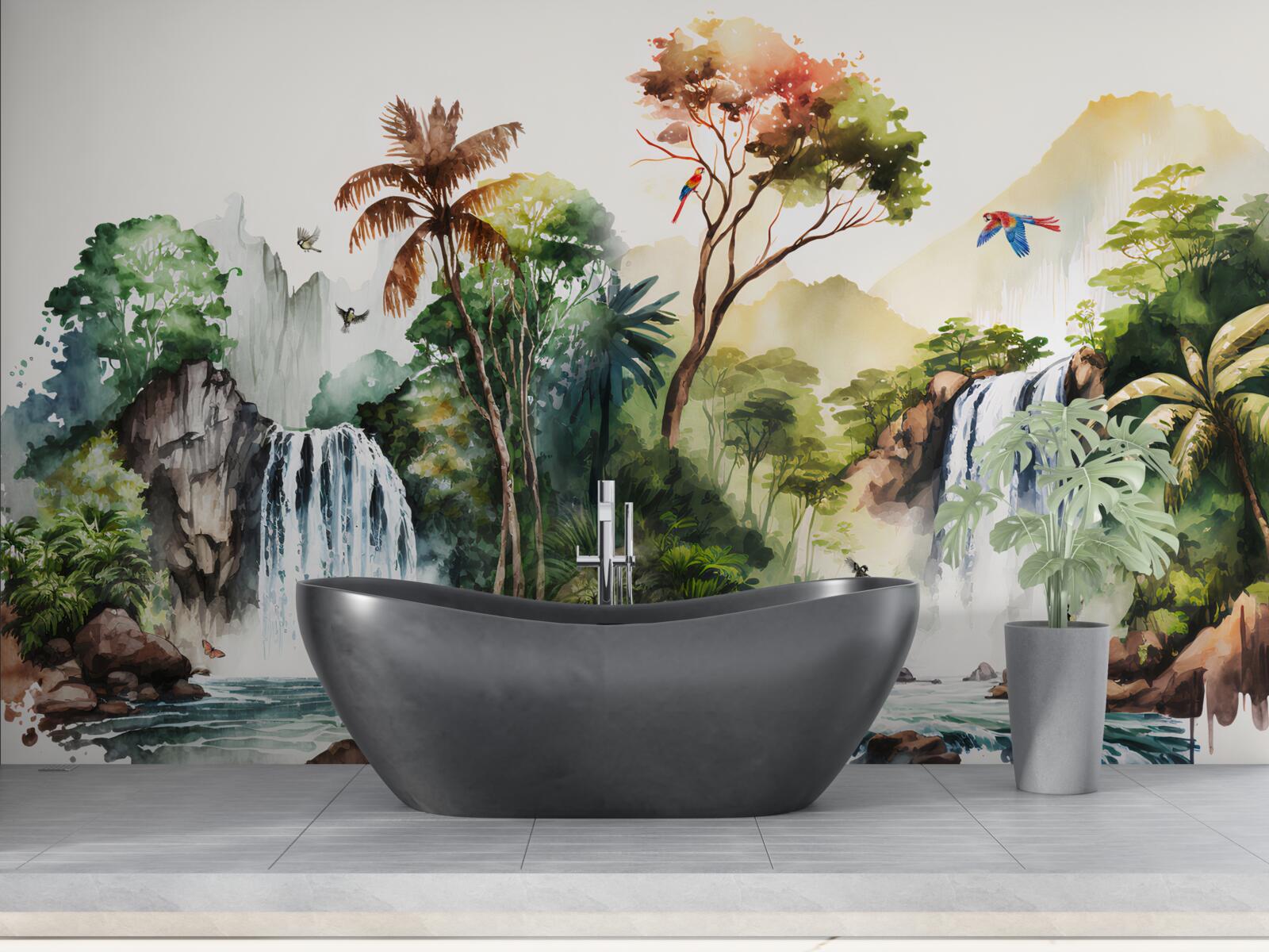 Fototapet există cascade în pădurea tropicală