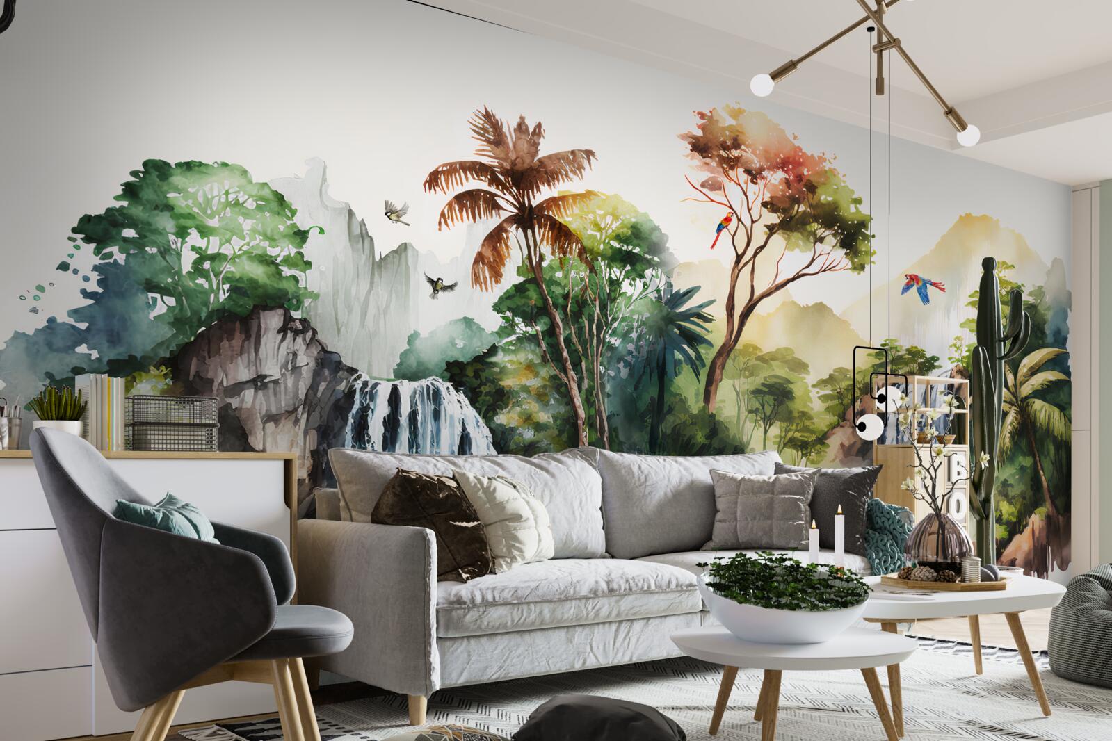 Fototapet există cascade în pădurea tropicală