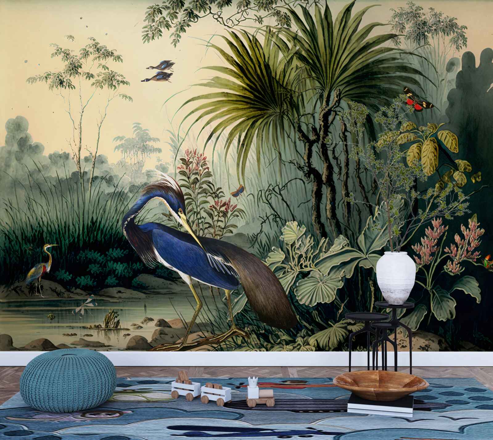 Fototapet liniște lângă iazul verde