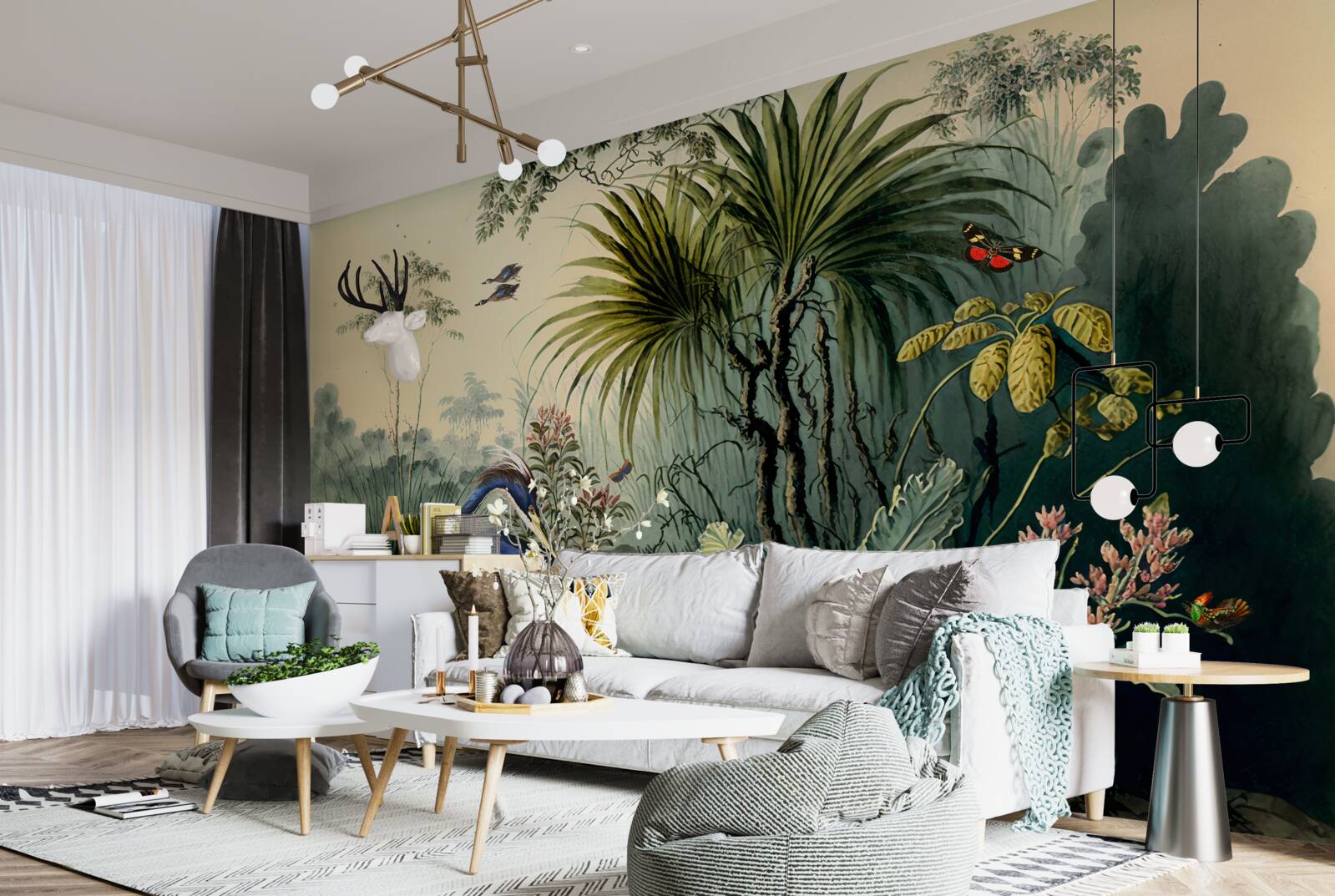 Fototapet liniște lângă iazul verde