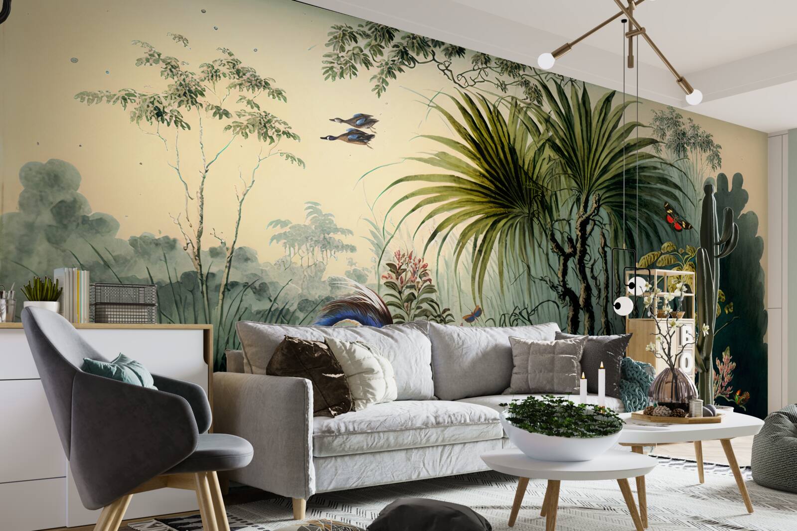 Fototapet liniște lângă iazul verde