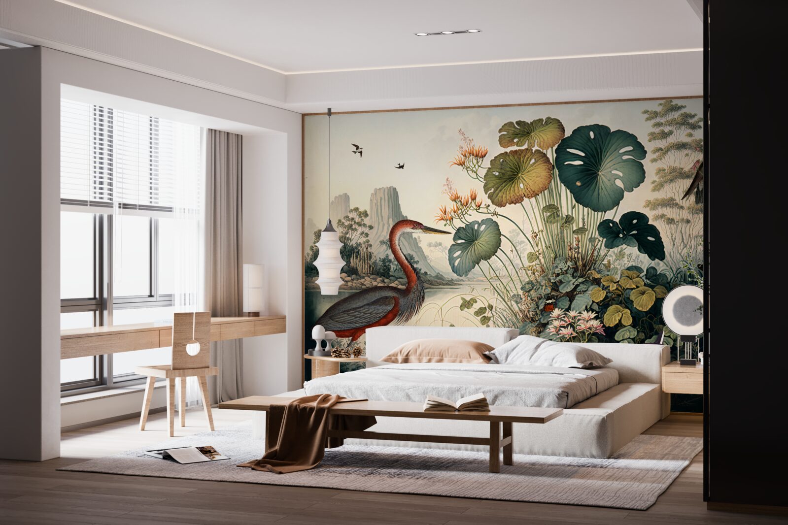 Fototapet plante acvatice și ierburi de iaz