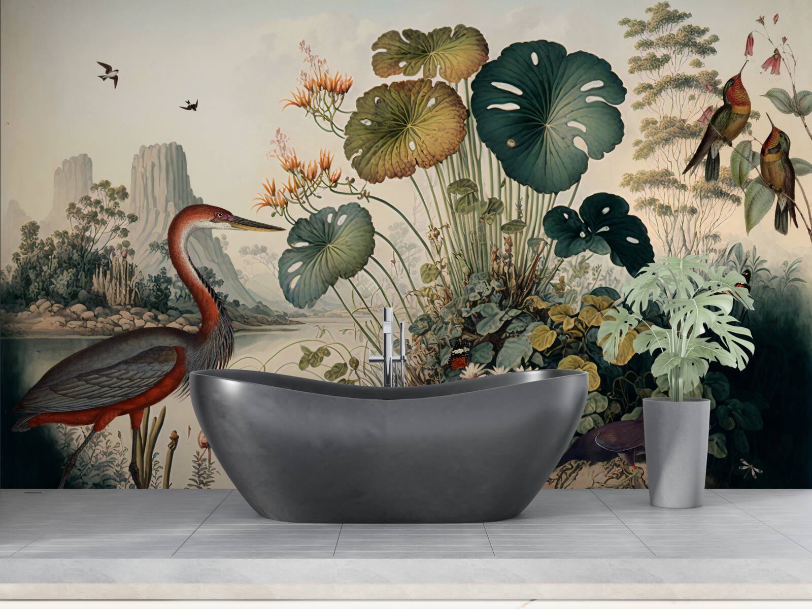 Fototapet plante acvatice și ierburi de iaz