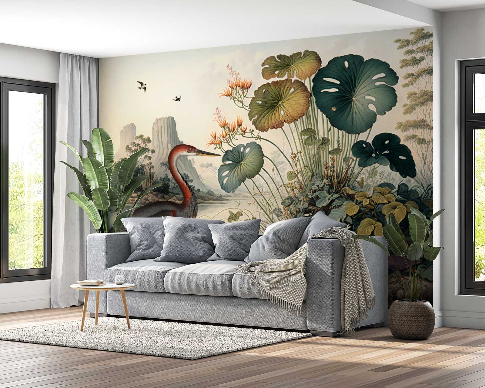 Fototapet plante acvatice și ierburi de iaz