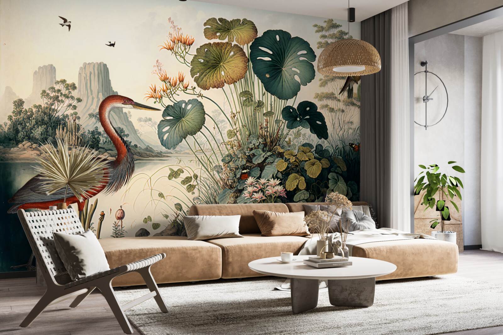 Fototapet plante acvatice și ierburi de iaz