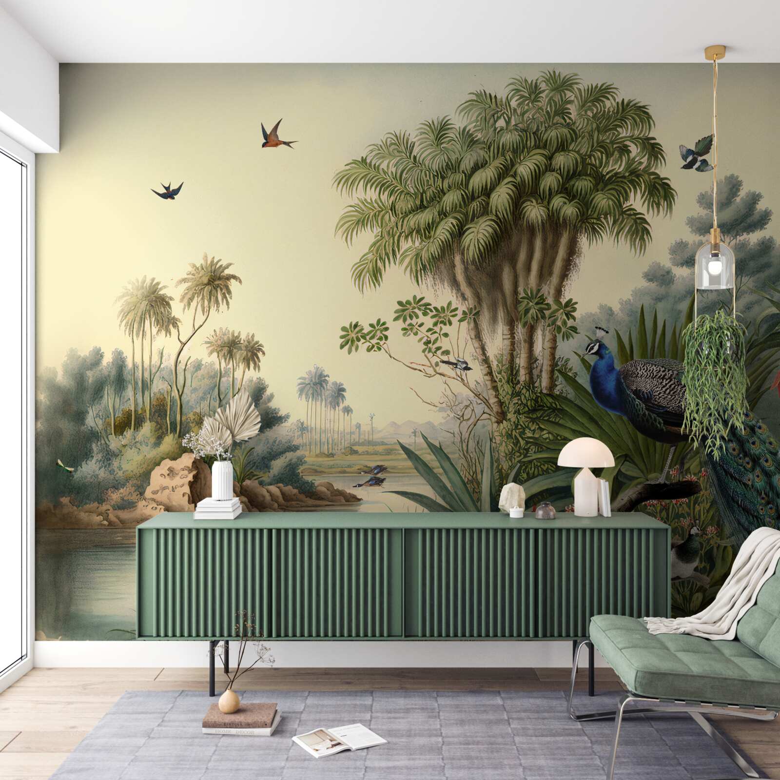 Fototapet păunul în adevăratul său habitat