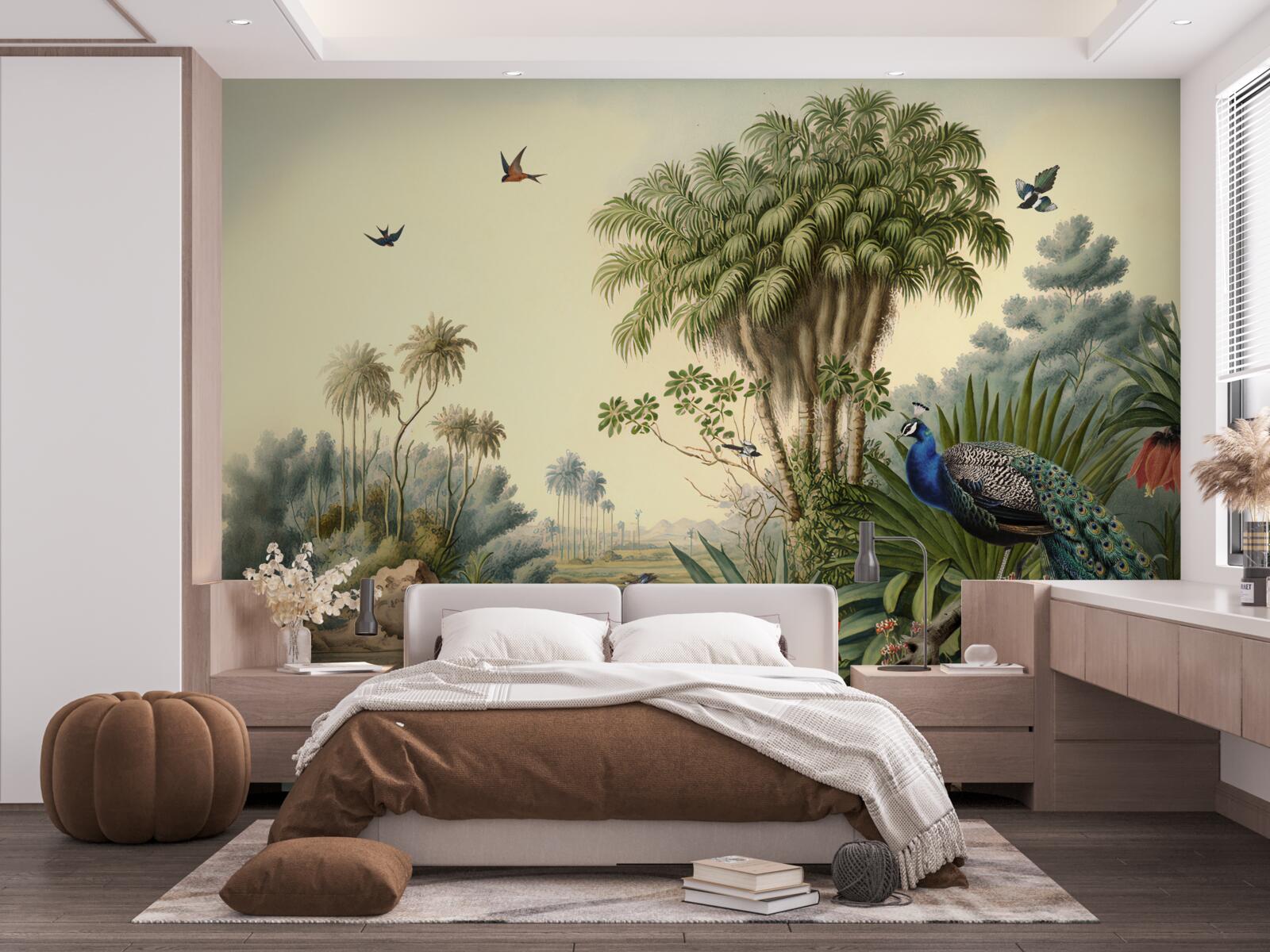 Fototapet păunul în adevăratul său habitat