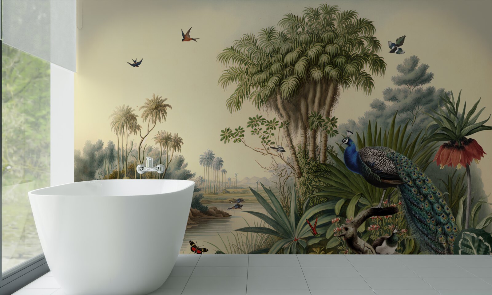 Fototapet păunul în adevăratul său habitat