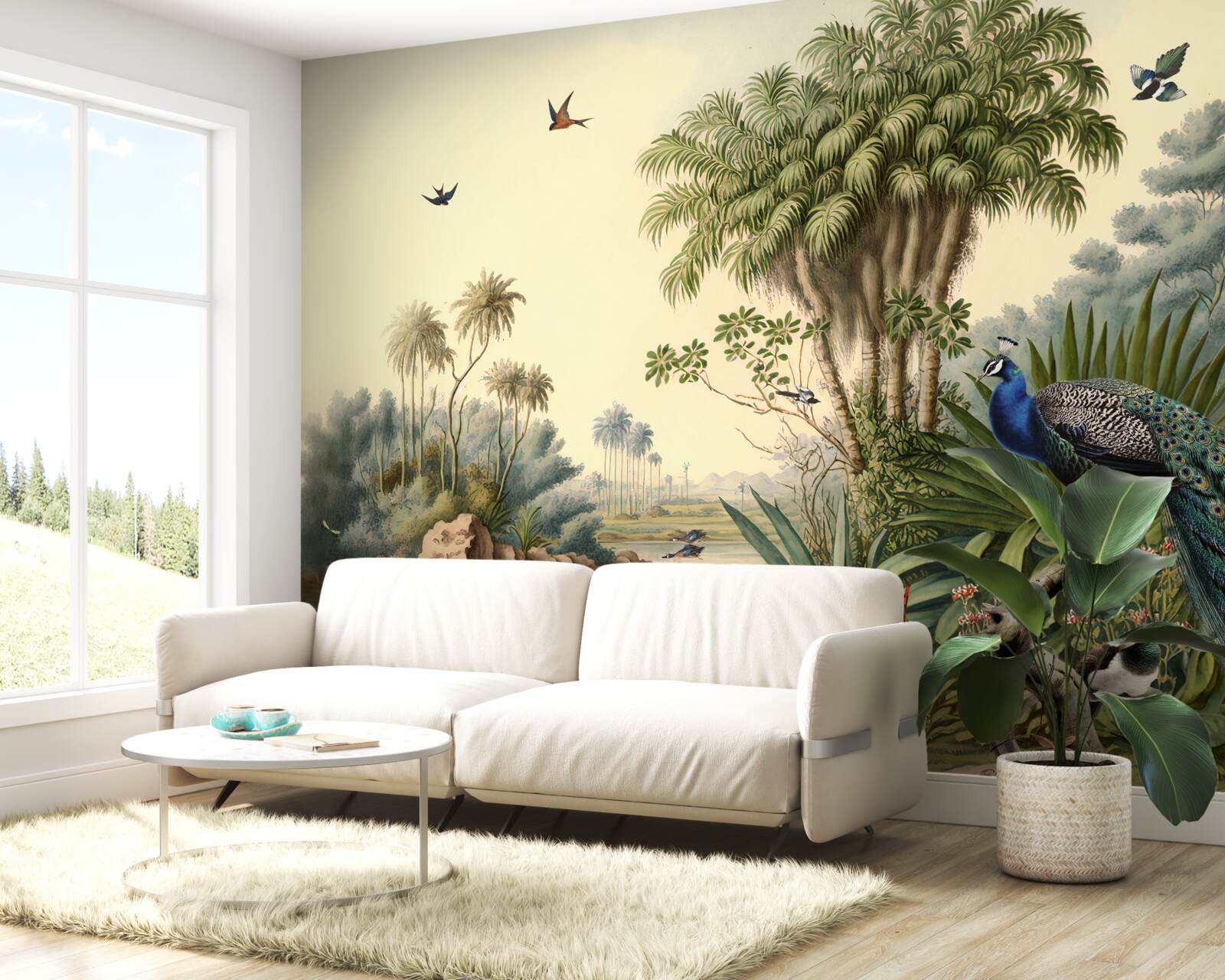 Fototapet păunul în adevăratul său habitat