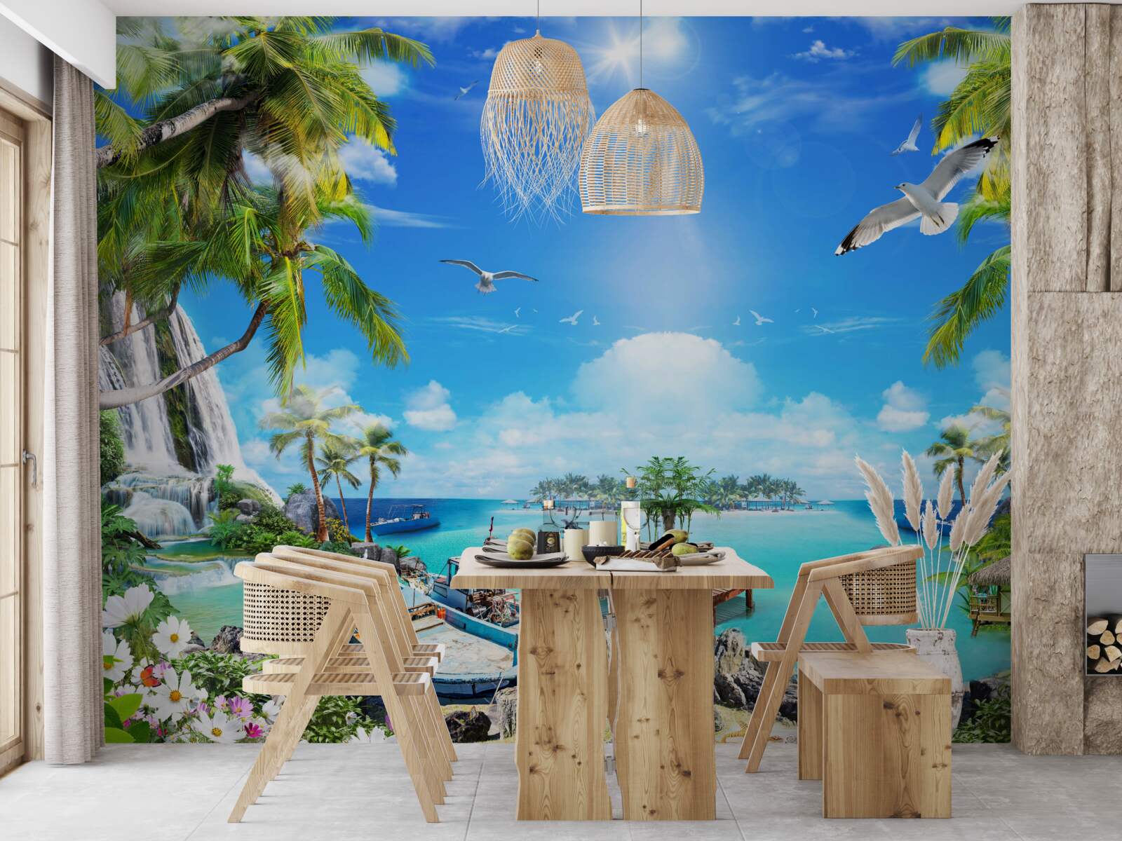 Fototapet nave pe țărmurile tropicelor