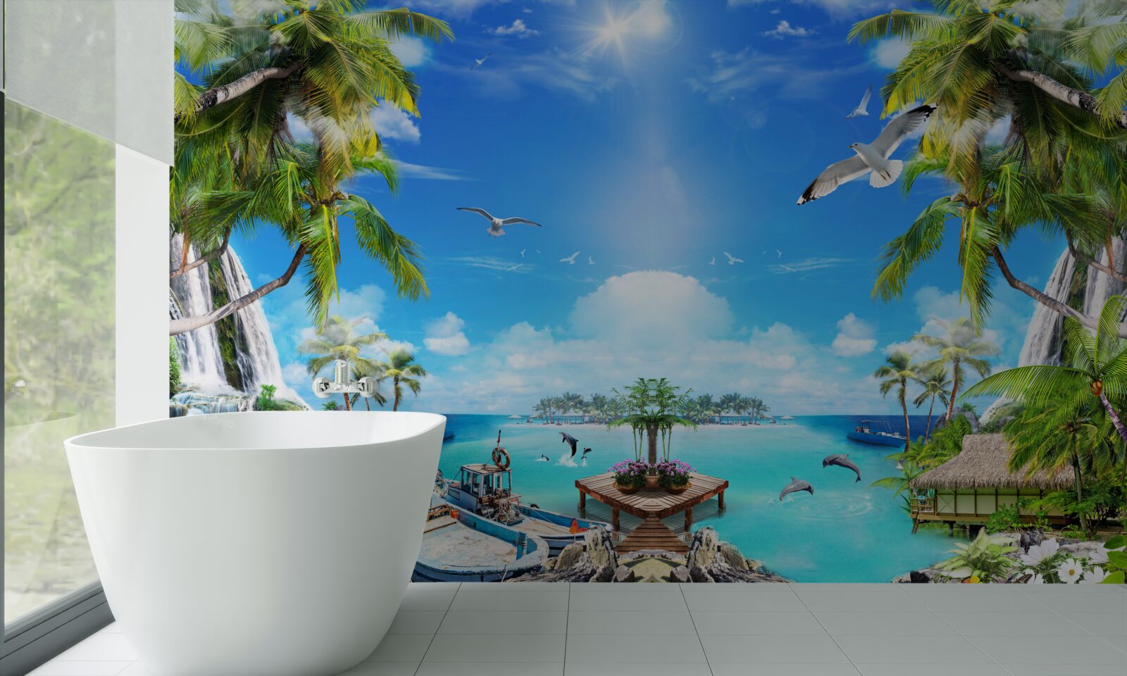 Fototapet nave pe țărmurile tropicelor