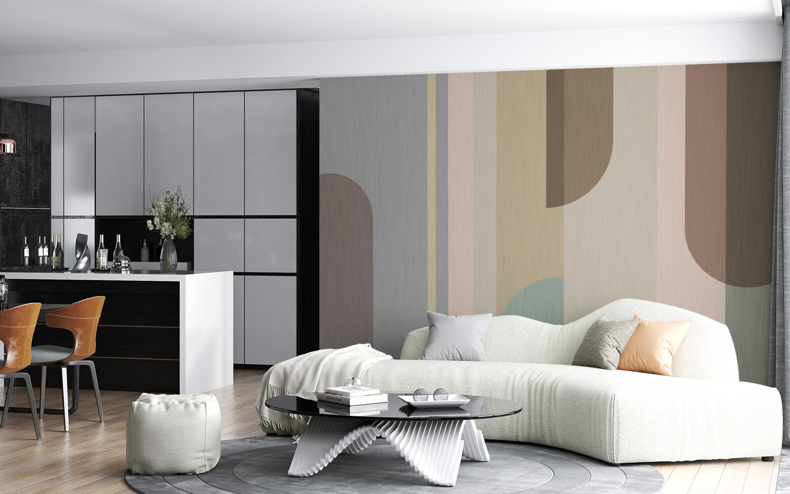 Fototapet Arce în orientare verticală, pictate în culori pastelate