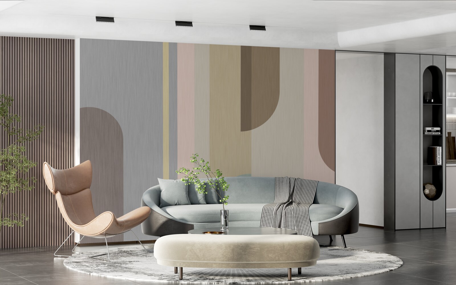 Fototapet Arce în orientare verticală, pictate în culori pastelate