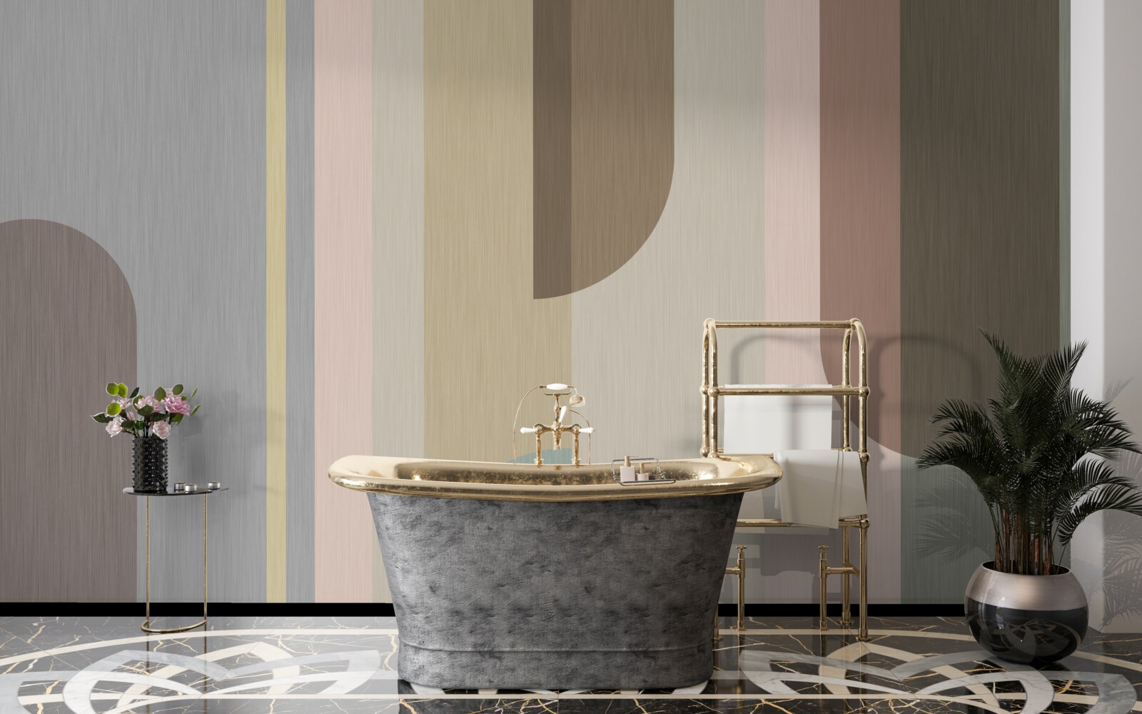 Fototapet Arce în orientare verticală, pictate în culori pastelate