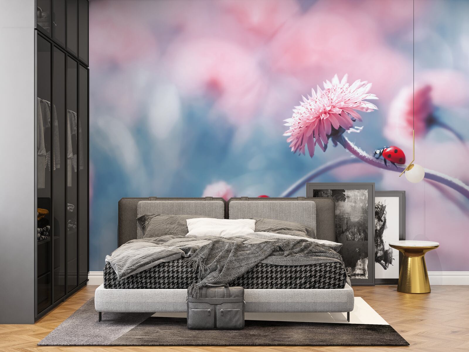 Fototapet vacile aparținând zeului sunt pe flori roz