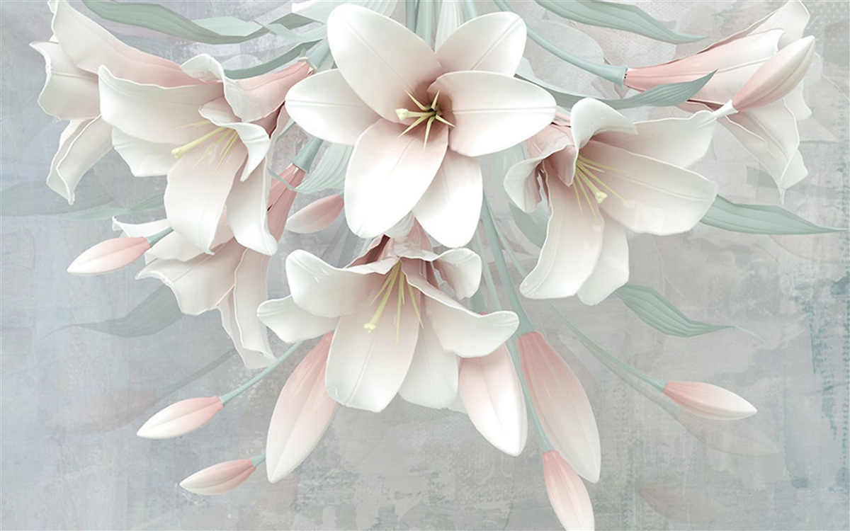 Fototapet compoziție de crini luminoși