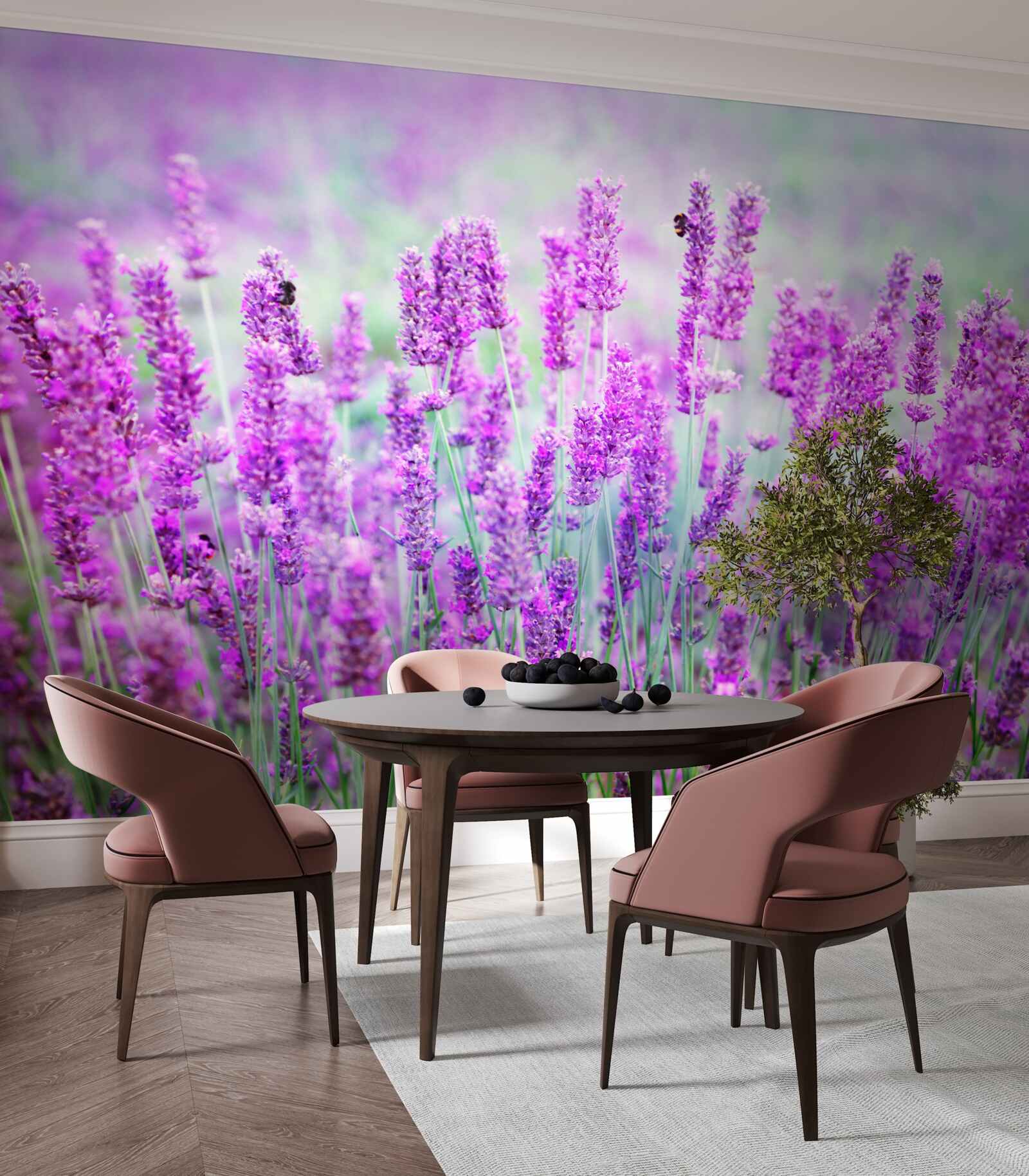 Fototapet câmp de flori de levănțică