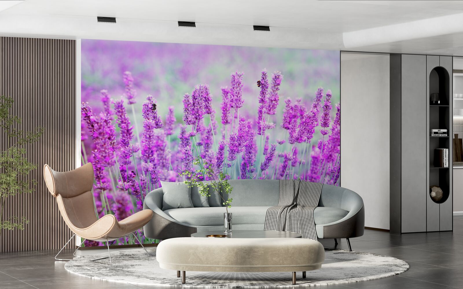 Fototapet câmp de flori de levănțică