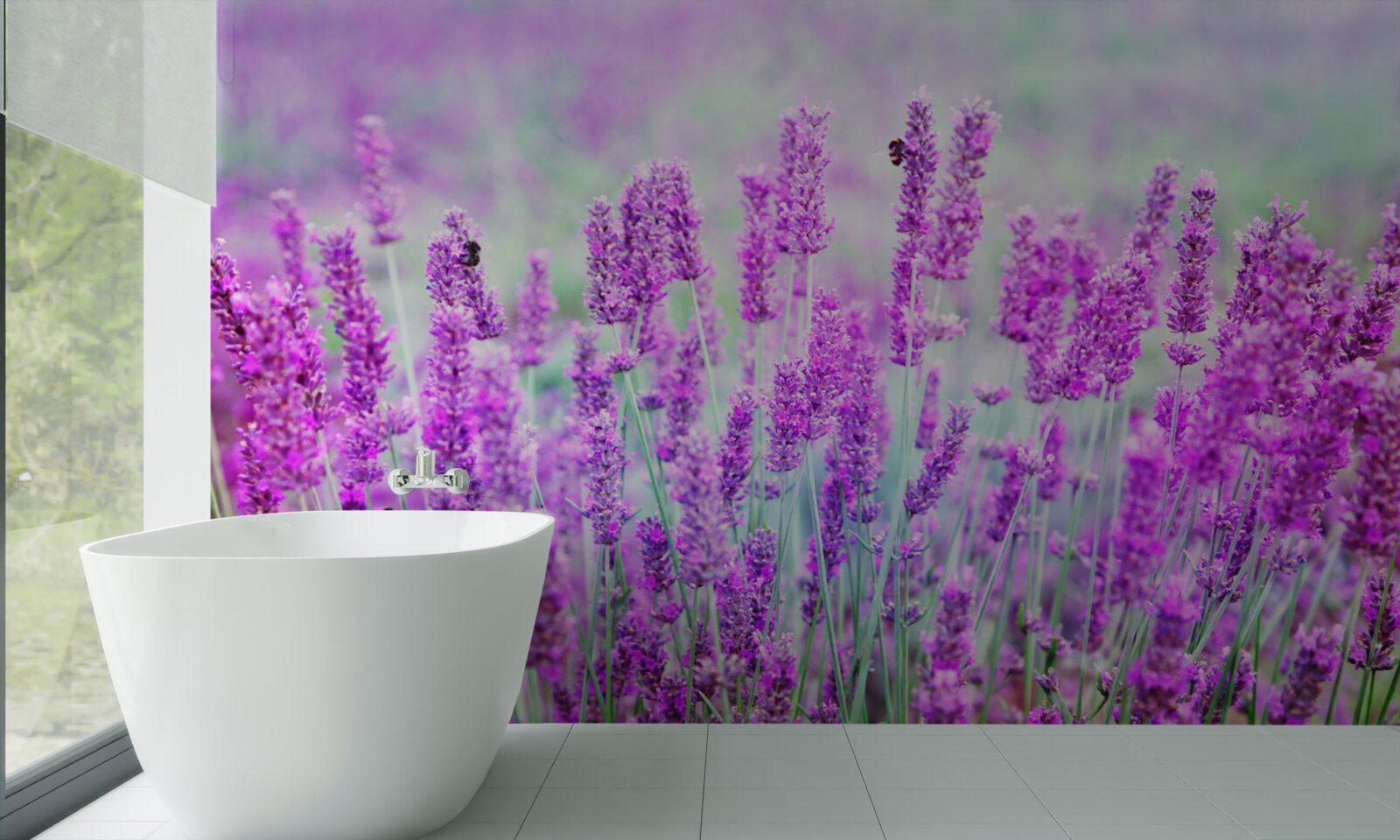 Fototapet câmp de flori de levănțică