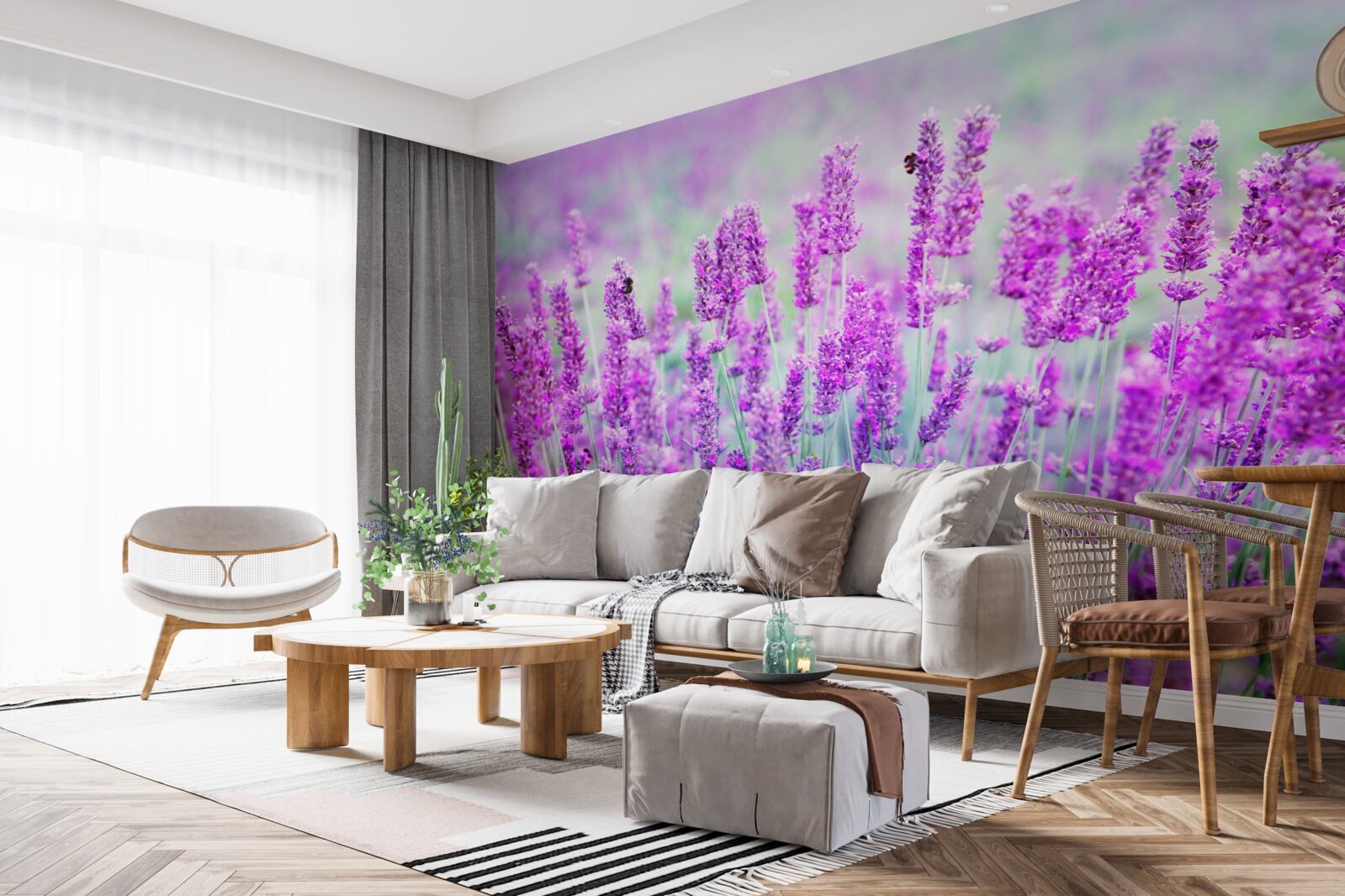 Fototapet câmp de flori de levănțică