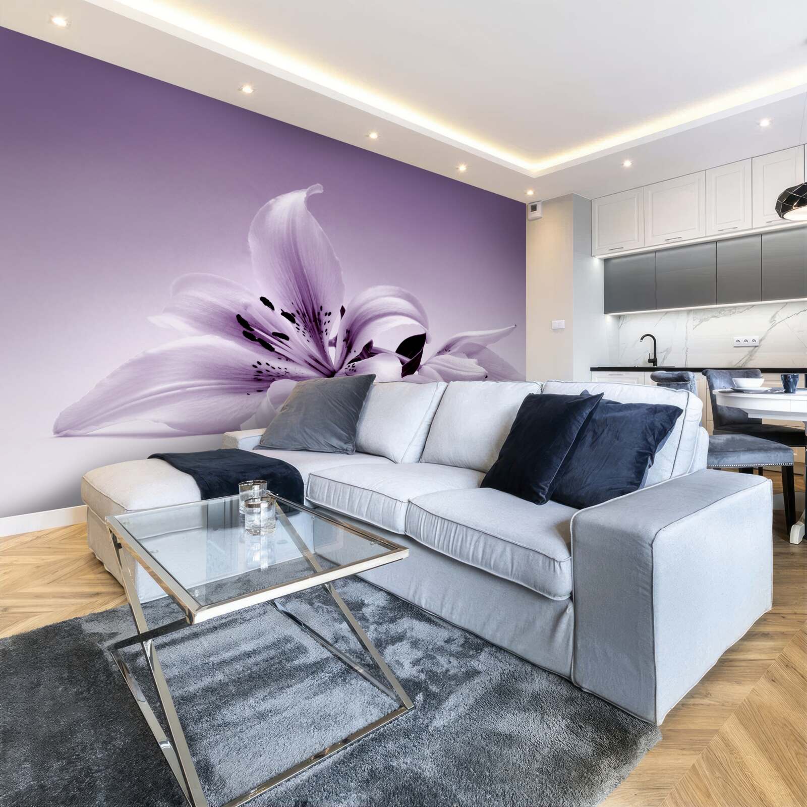 Fototapet violet subtil crin izolat