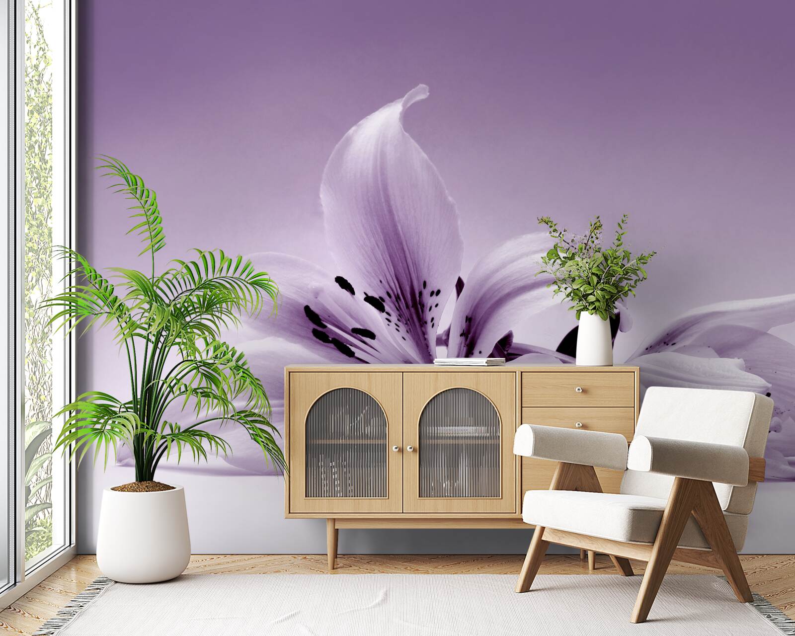 Fototapet violet subtil crin izolat