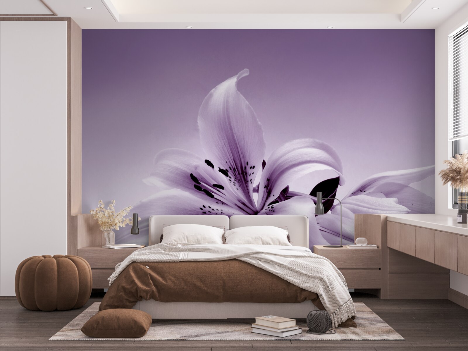 Fototapet violet subtil crin izolat