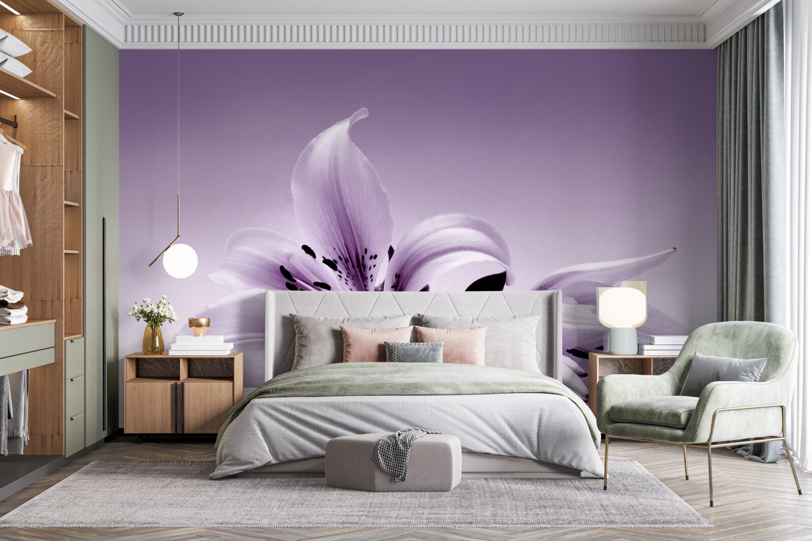 Fototapet violet subtil crin izolat