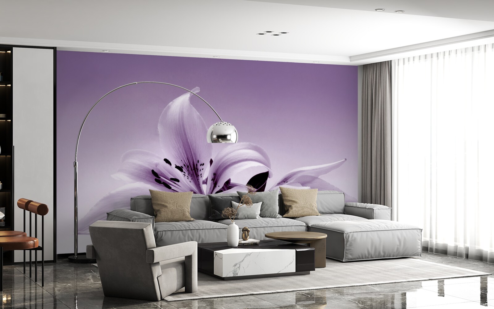 Fototapet violet subtil crin izolat