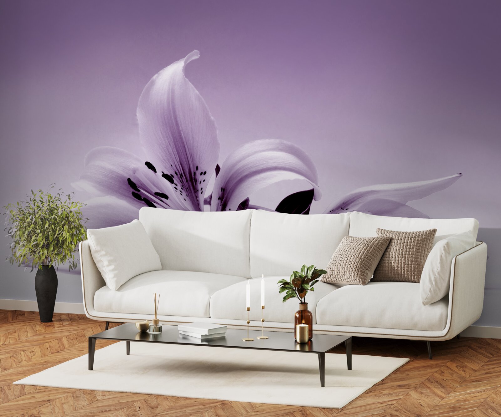 Fototapet violet subtil crin izolat