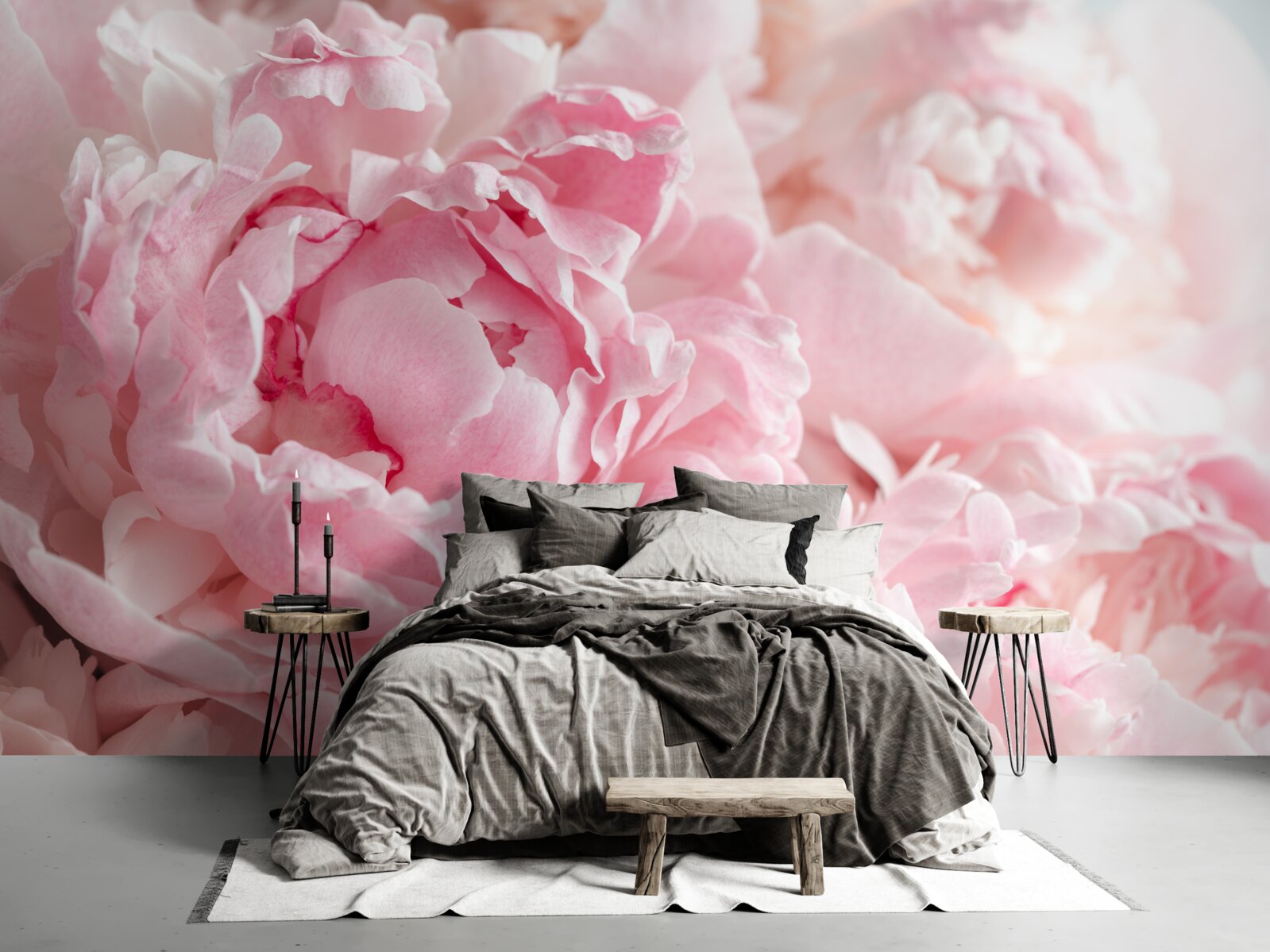 Fototapet buchet de bujori într-o nuanță delicată de roz