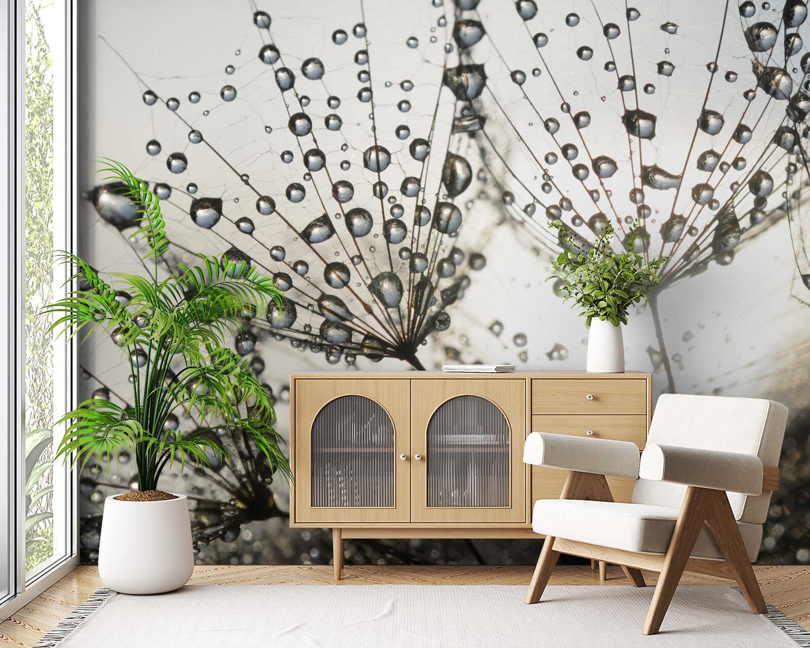 Fototapet păpădie ploioasă