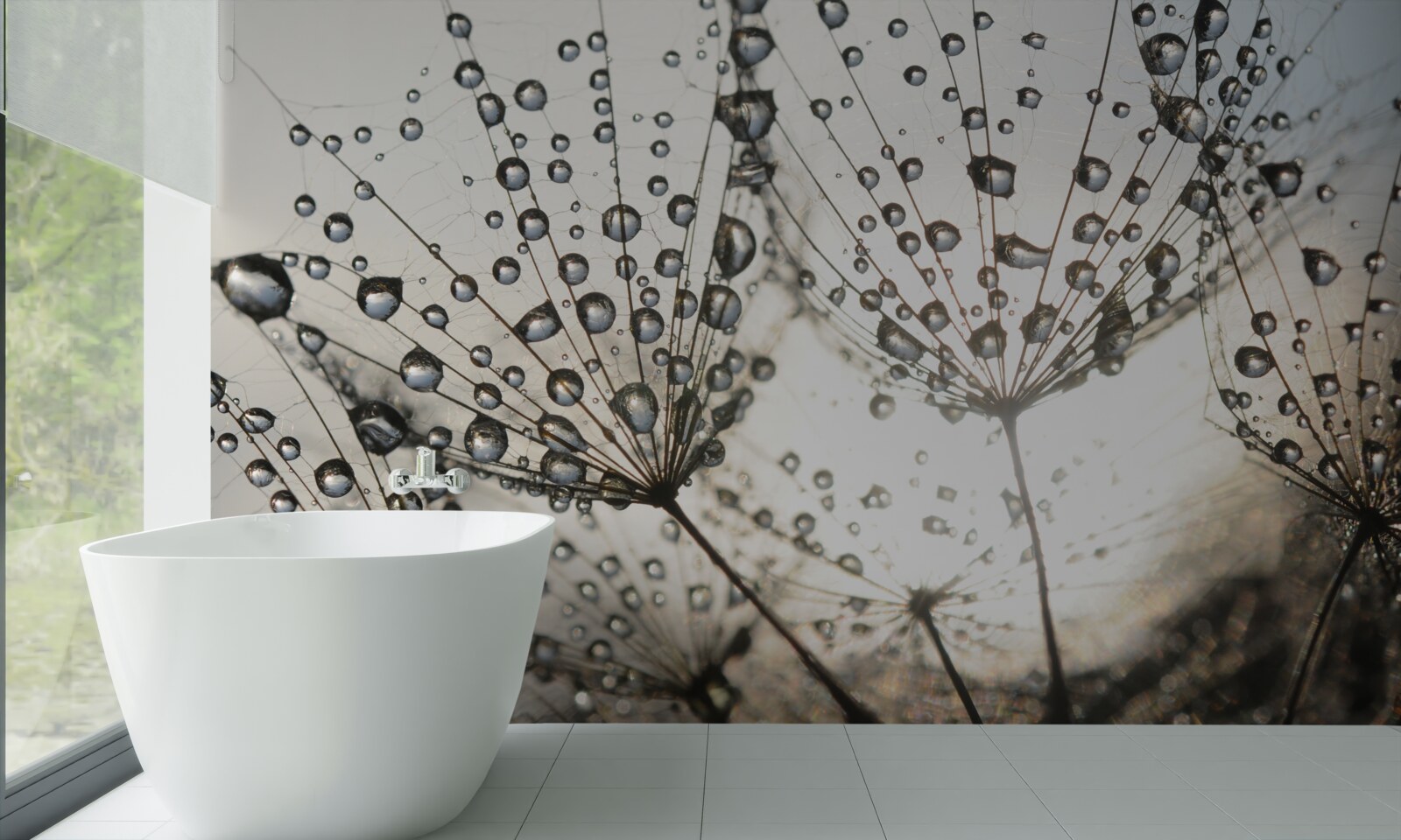 Fototapet păpădie ploioasă