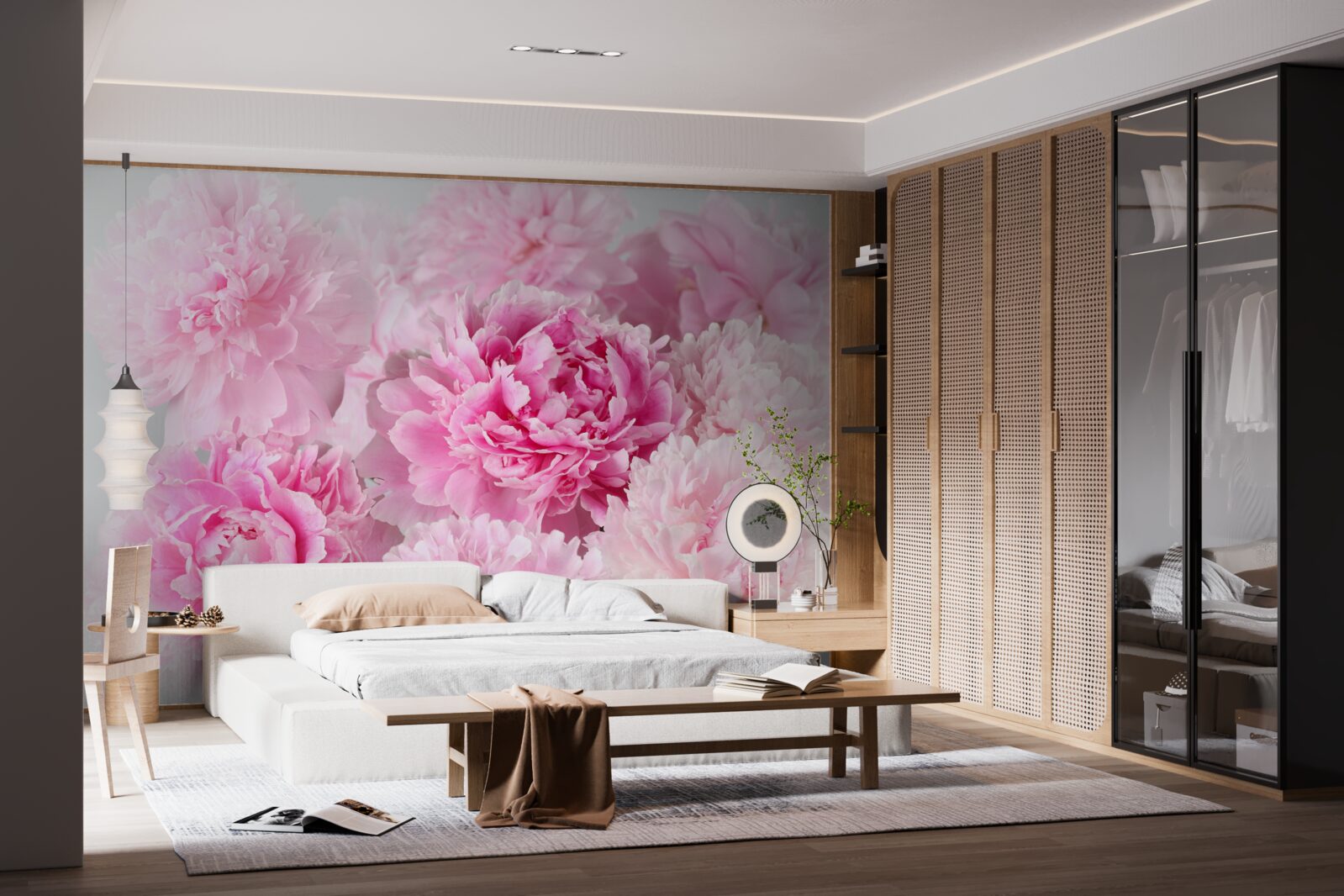 Fototapet bujori frumoși în nuanțe de roz