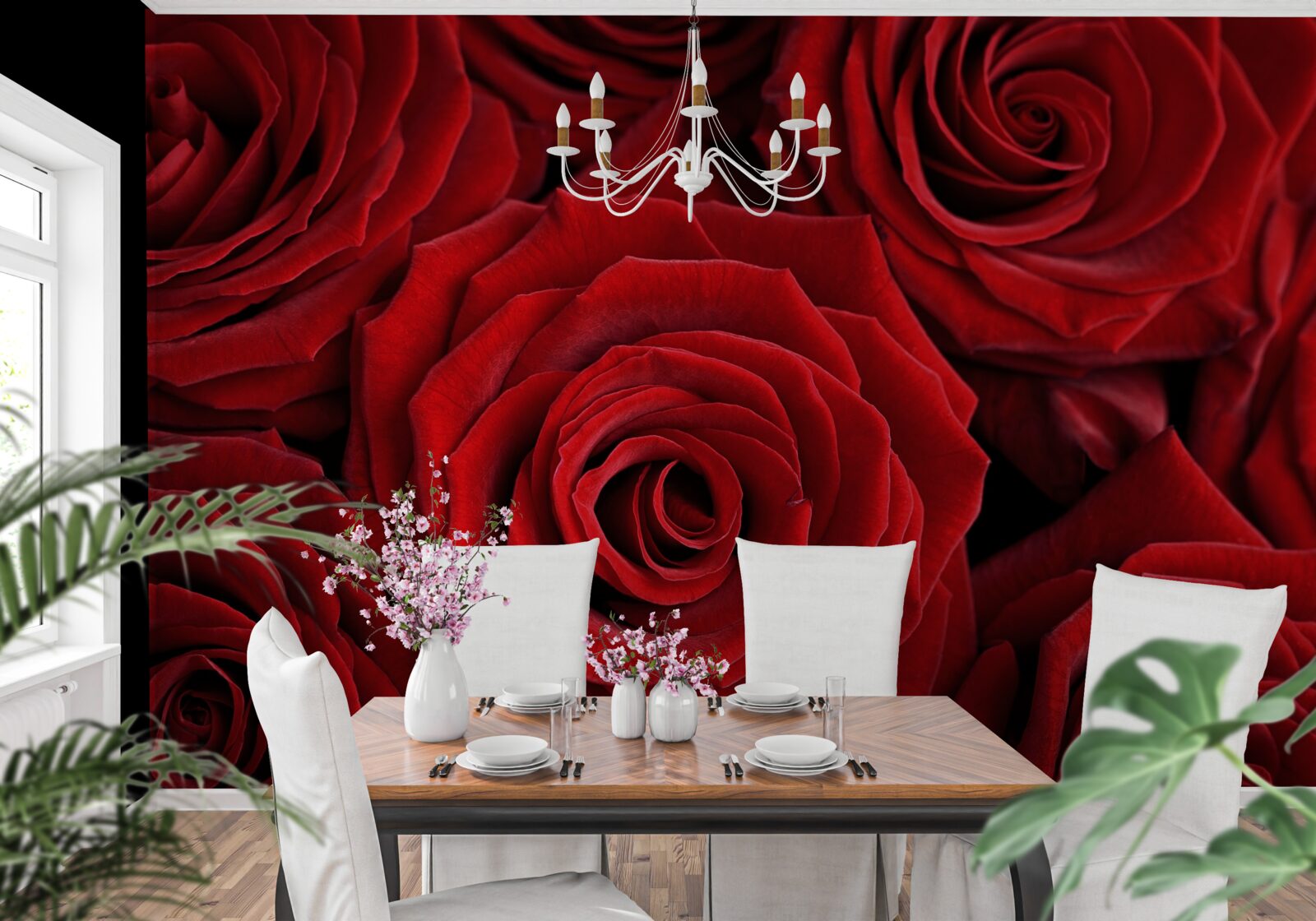 Fototapet rezumat al trandafirilor rosii traditionali